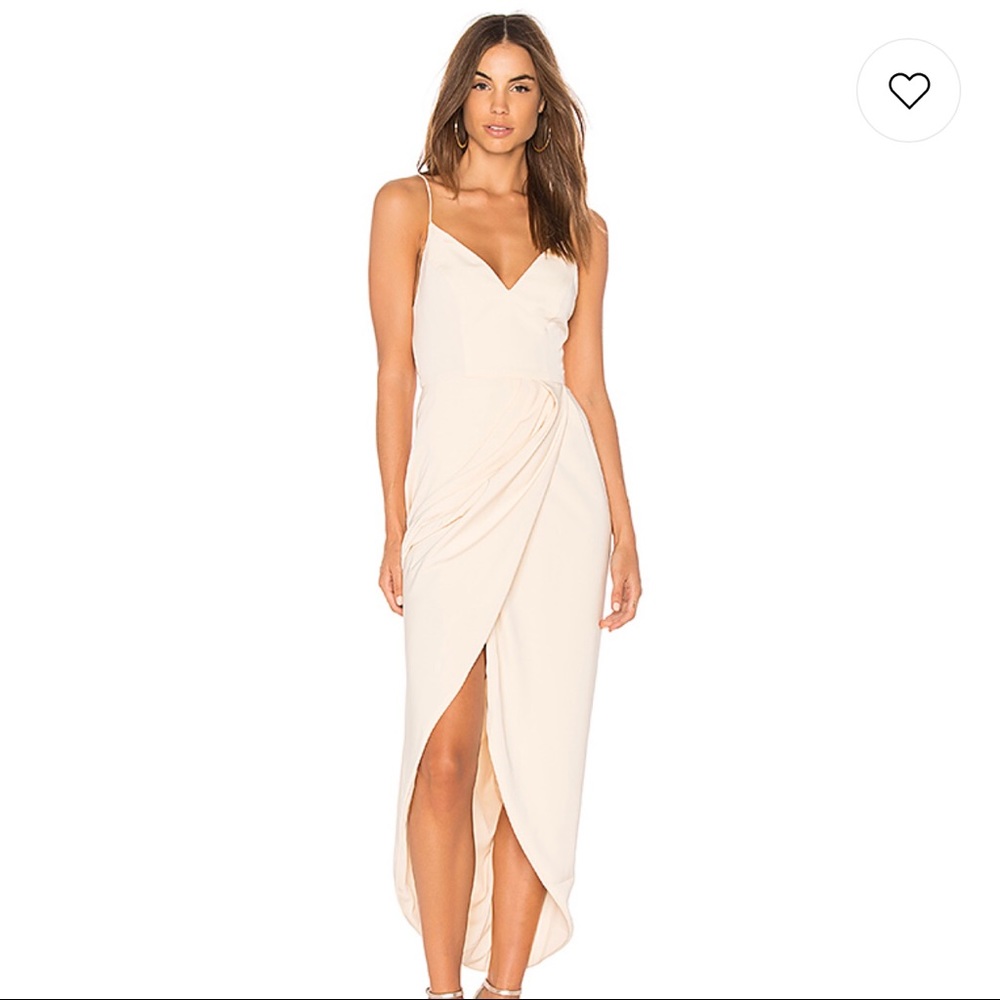SHONA JOY Draped Cocktail Dress in Nude - Sz 4